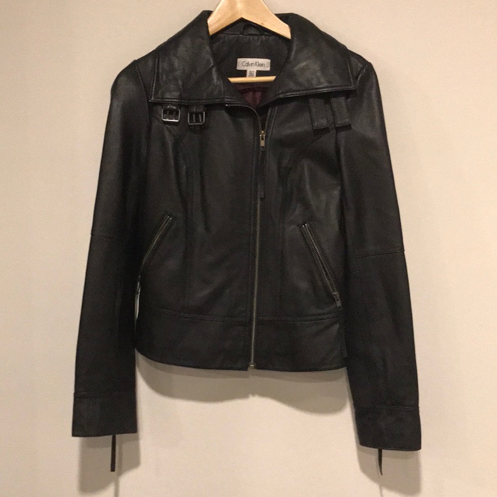 Calvin Klein Leather Motorcycle Jacket
